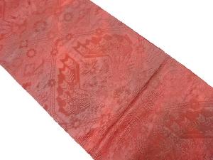 アンティーク 向かい孔雀に花更紗模様織り出し袋帯(着用可)